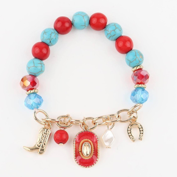 Western Cowgirl Charm Stretch Bracelet .68 each