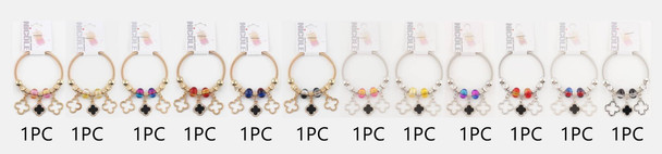 Spring Style Gold & Silver Charm Bracelet with Quatrefoil Accents .68 each