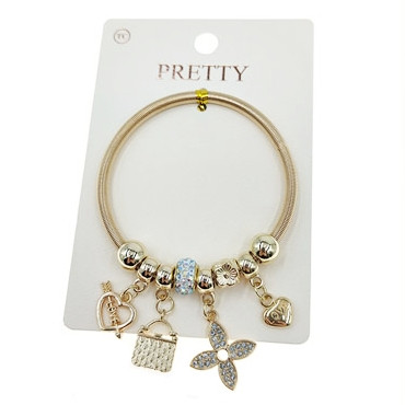Spring Style Gold & Silver Hi Fashion Charm Bracelet .70 each