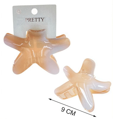 3.5" Starfish Hair Claw Clip Pastel Colors .68 each