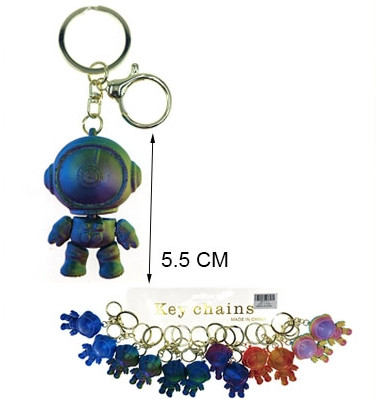 2.2" 3D Printed Multicolor Movable Joints Astronaut Keychain .70 each