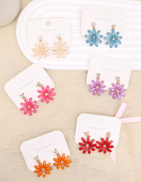 1.25" Daisy Statement Earrings .70 each pair