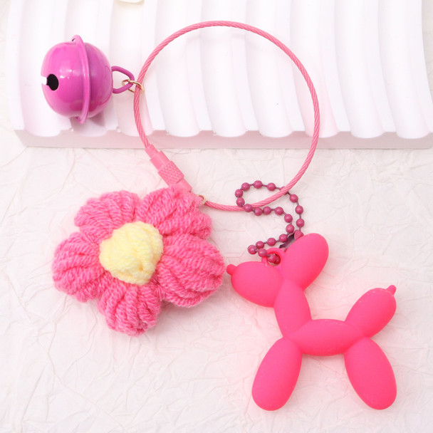 Flower & Balloon Dog Charm Keychain .70 each
