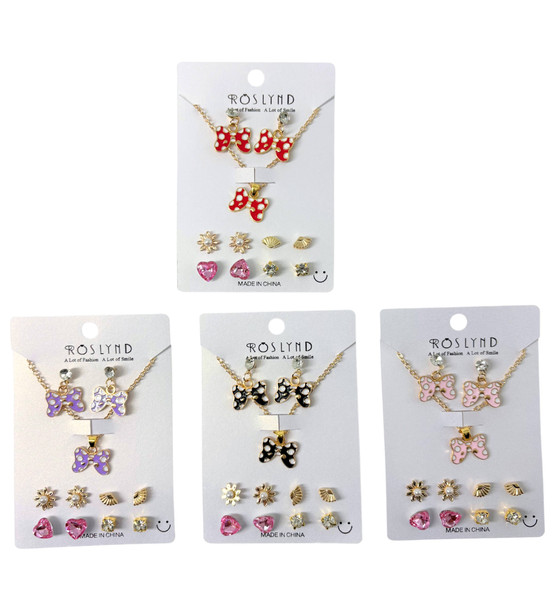 Kids Bow Jewelry Gift Set .75 each set