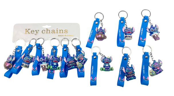 Shiny Novelty 3 in 1 Strap Keychain Asst Colors .68 each