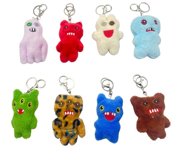 4" Funny Monster Pom Pom Keychain/ Bag Charm (10373) .75 each