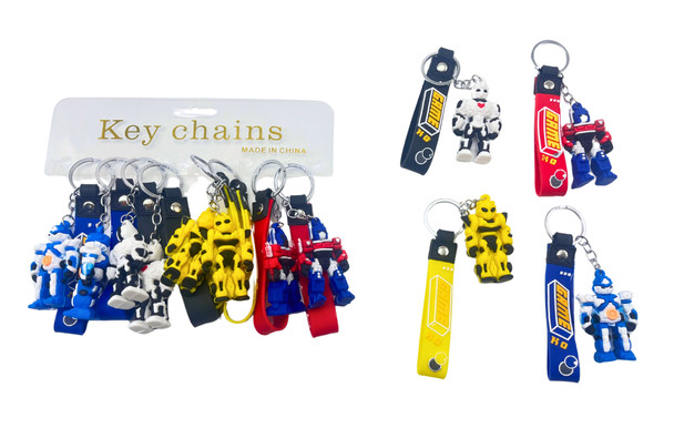 Robot 3 in 1 Strap Keychain Asst Colors (10359) .68 each