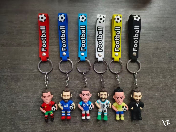 Soccer Players 3 in 1 Strap Keychain Asst Colors .68 each