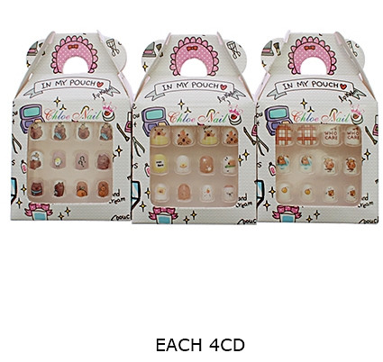 Kids Capybara Mixed Design 12 Pack Pre Glued Nails .68 each set