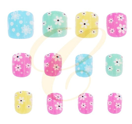Kids Mixed Design 12 Pack Pre Glued Nails (0249) .68 each set