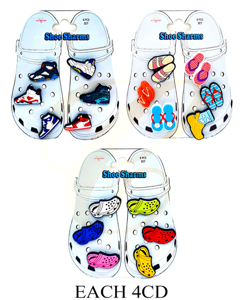 6 Pk Set of Shoe Charms Shoe Theme .75 per set
