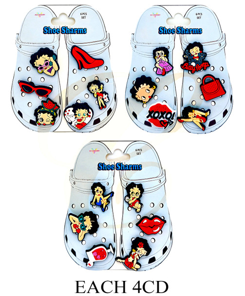 6 Pk Set of Shoe Charms Novelty Theme .75 per set