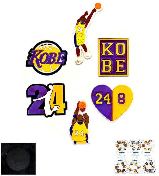 6 Pk Set of Shoe Charms Basketball Theme (2612)  .75 per set