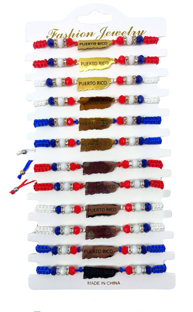 Puerto Rico Island Cord Bracelet .68 each
