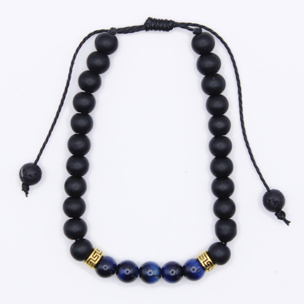Blue & Brown Tiger Eye Beaded Bracelets  .68 each 