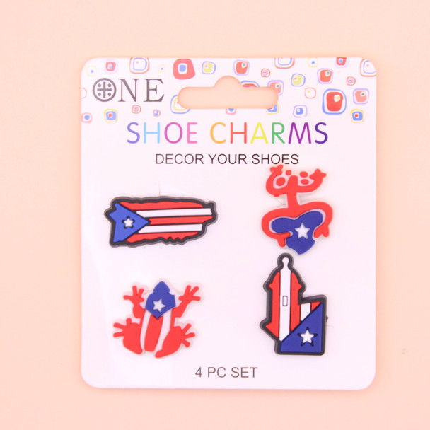 4 Pk Set of Shoe Charms Puerto Rico Theme .75 each set