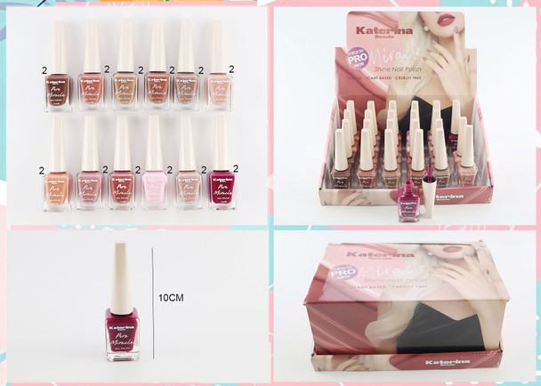 Pure Miracle Vegan Nail Polish 24 pcs per display box .75 each