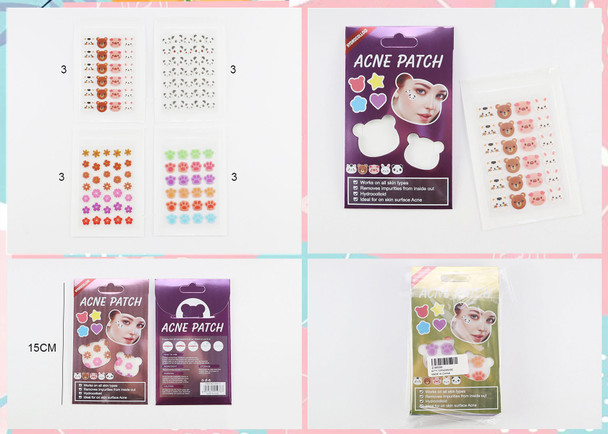Animals & Flowers Mixed Shape Acne Patches +Hydrocolloid .70 each