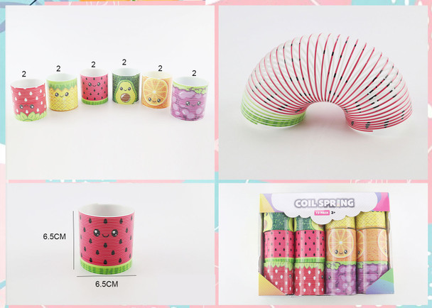 Fruit Coil Spring Toy 12 pcs per display box .75 each