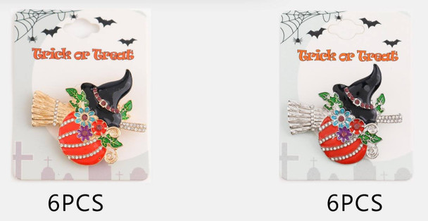 2" Halloween Witch Hat Pumpkin Brooch .68 each