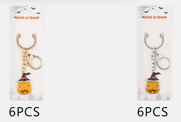 3.7" Witch Hat Pumpkin Keychain .68 each