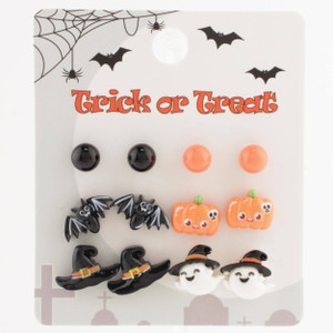 6 Pair Festive Studs Halloween Earring Set .68 each set