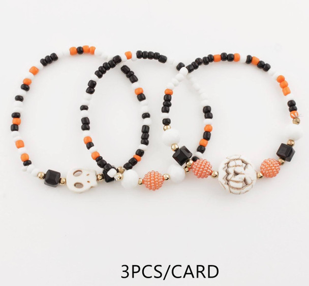 3 Pc Set Halloween Stretch Bracelet .68 each set