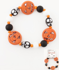 Pumpkin & Skull Halloween Stretch Bracelet .68 each