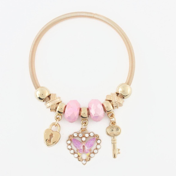 Spring Style Gold & Silver Butterfly Charm Bracelet .68 each