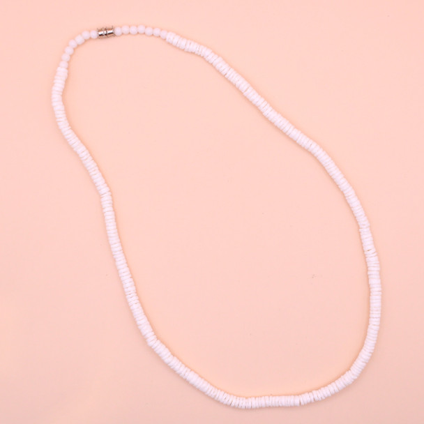 19" Smooth Clam Shell Necklace All White Color $2.25 Each