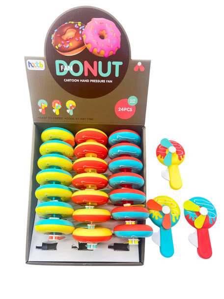 5.7" Donut Hand-Powered Mini Fan 24 pcs per display box .62 each