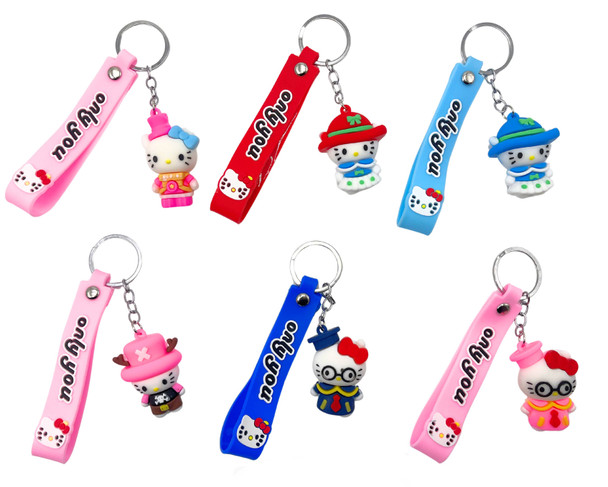 Novelty 3 in 1 Strap Asst Keychain Asst Colors (10079) .68 each
