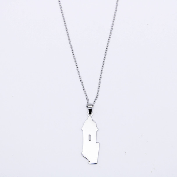 16"-18" Adjustable Stainless Steel Castle Pendant Necklace .68 each
