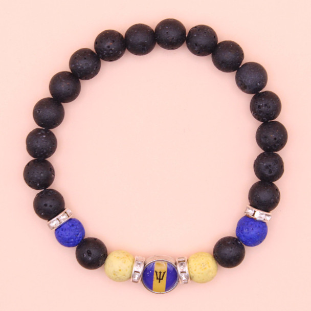 Barbados Theme Stretch Bracelets w/ Lava Rock Beads .68 each