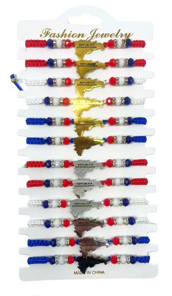 Dominican Republic Island Cord Bracelet .68 each