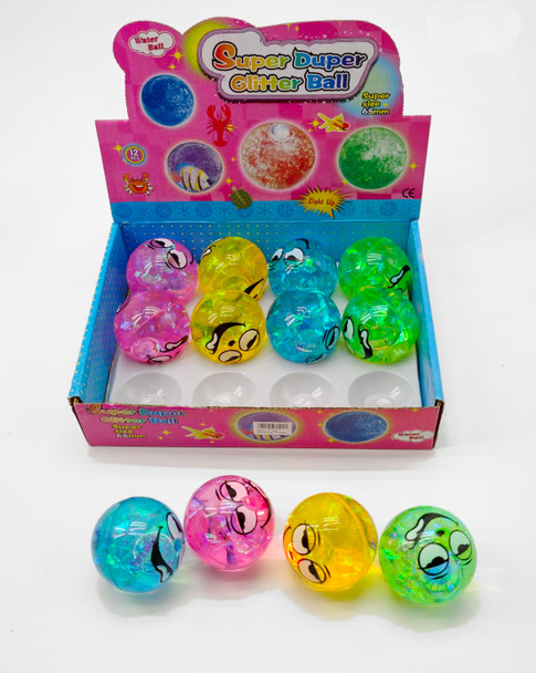  2.5" FLASHING Smash Water Ball Emoji Theme 12 per bx .75 each