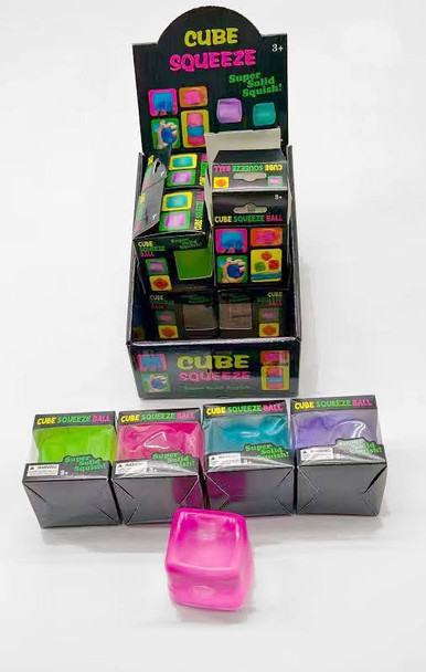 2" Cube Squishy Squeeze Toy 12 pcs per display box $2.00 each