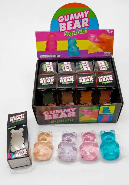 2.8" Gummy Bear Squishy Squeeze Toy 12 pcs per display box $2.00 each
