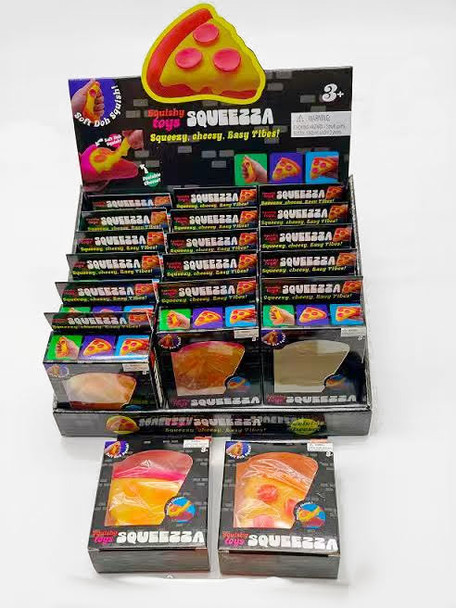 3.5" Pizza Squishy Squeeze Toy 24 pcs per display box $1.25 each