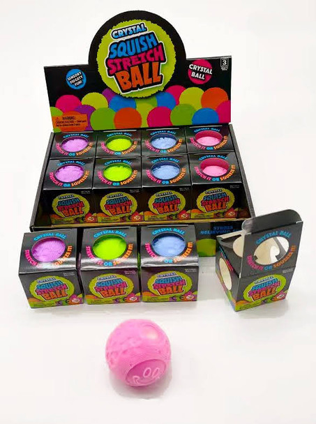 2.5" Fuzz Ball Squishy Squeeze Toy 12 pcs per display box $2.00 each