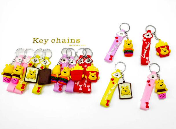 Novelty 3 in 1 Strap Keychain Asst Colors (10536) .70 each