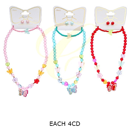Butterfly Charm Jewelry Set .70 each set