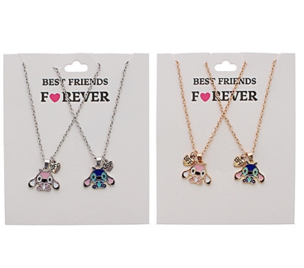 2 Pc Set 18" Novelty BFF Charm Gold & Silver Necklace .70 each set