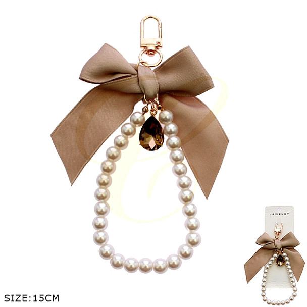 Pearl Bow Wristlet Keychain .70 each