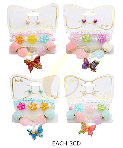 Kids Butterfly Bracelet & Stud Earring Set .70 each