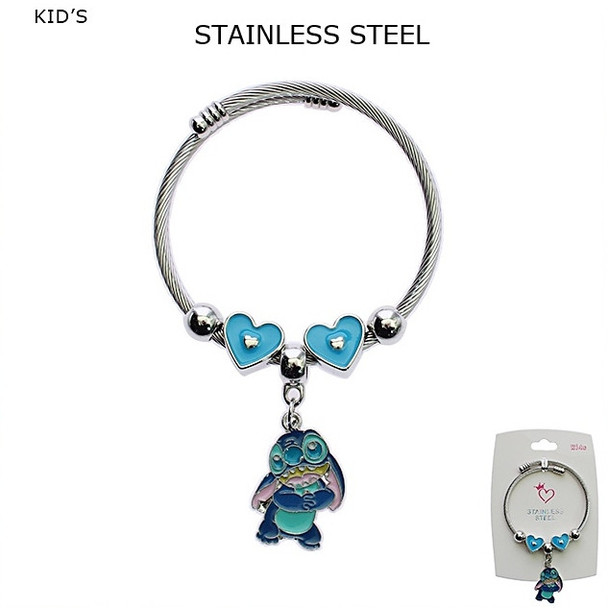 Kids Novelty Charm Stainless Steel Wire Bracelet (2292) .70 each