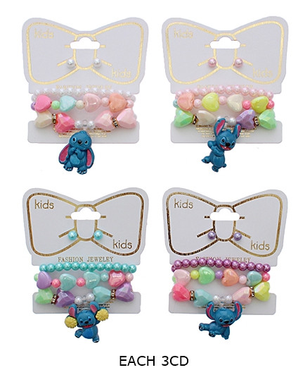 Kids Beaded Bracelet Set with Novelty Charm .70 each