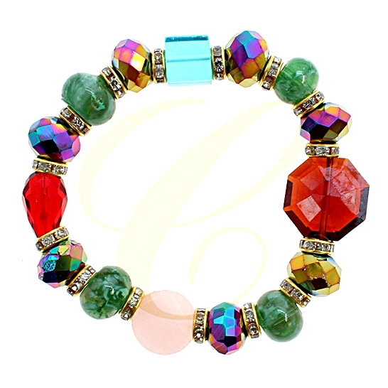 Multi-Gem Boutique Stretch Bracelet .70 each