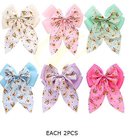 5.9" Novelty Gator Clip Hair Bow .70 each