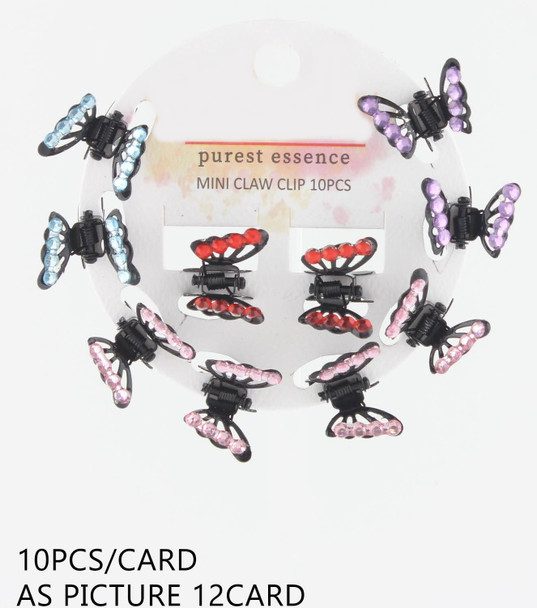 10 Pc Butterfly Mini Claw Clip Asst Colors .70 each set